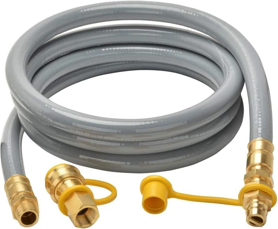 3/4 Inch Propane Tank Connector Extension Water Hose PVC Pipe Fitting Regulator with Quick Connect LPG/ Natural Gas Line for Grill, Kitchen Appliance, Fire Pit