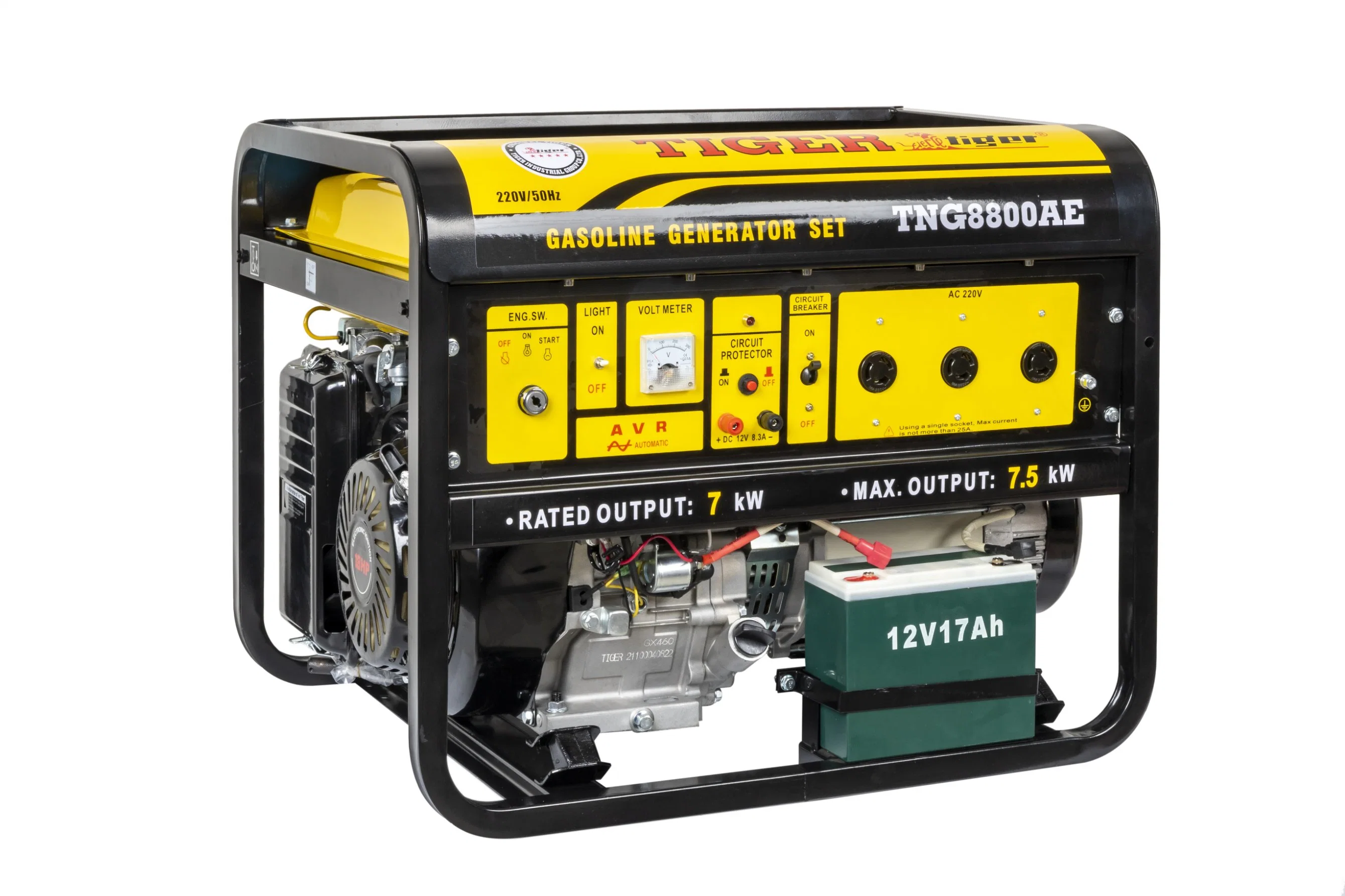 Tiger 100% Copper Tng8000/8800A/Ae Petrol/Gasoline/Fuel. Portable. Power. silent. Generator of 2.0kw-7.5kw, 5.5HP-18HP Recoil/Electric Start Open Structure