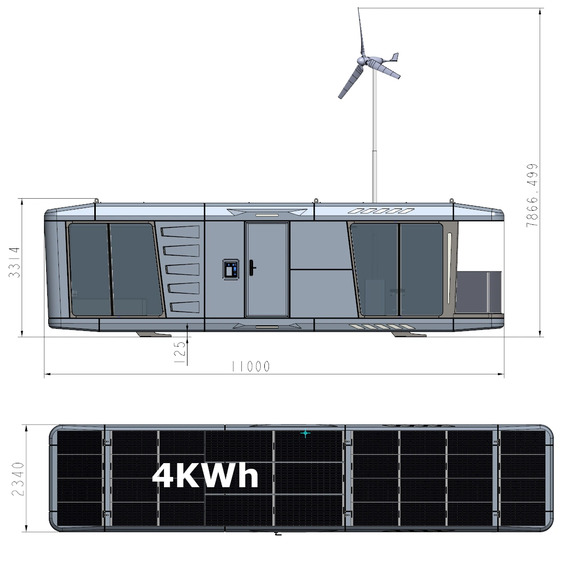 Marine Danseur Énergie Verte Énergie Solaire Énergie Éolienne Maison Capsule Préfabriquée