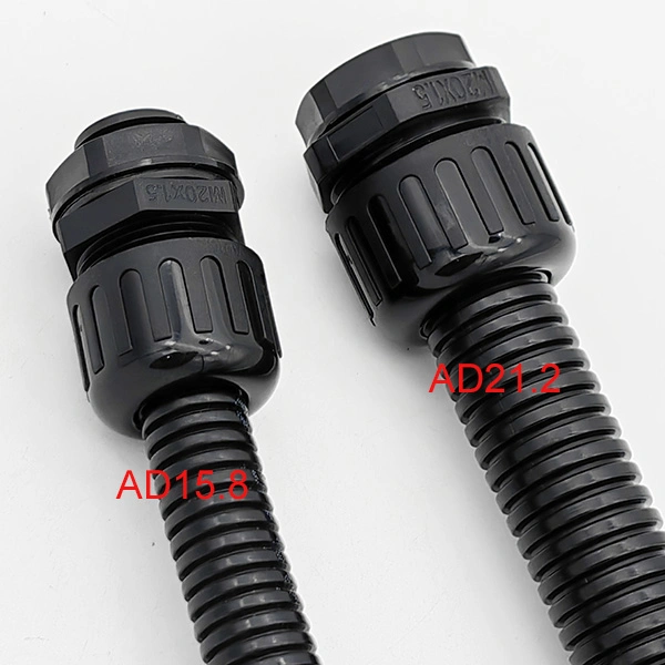 IP68 Waterproof Connector M20X1.5 with RoHS Plastic Flexible Conduit Ad21.2 M20-Ad21.2