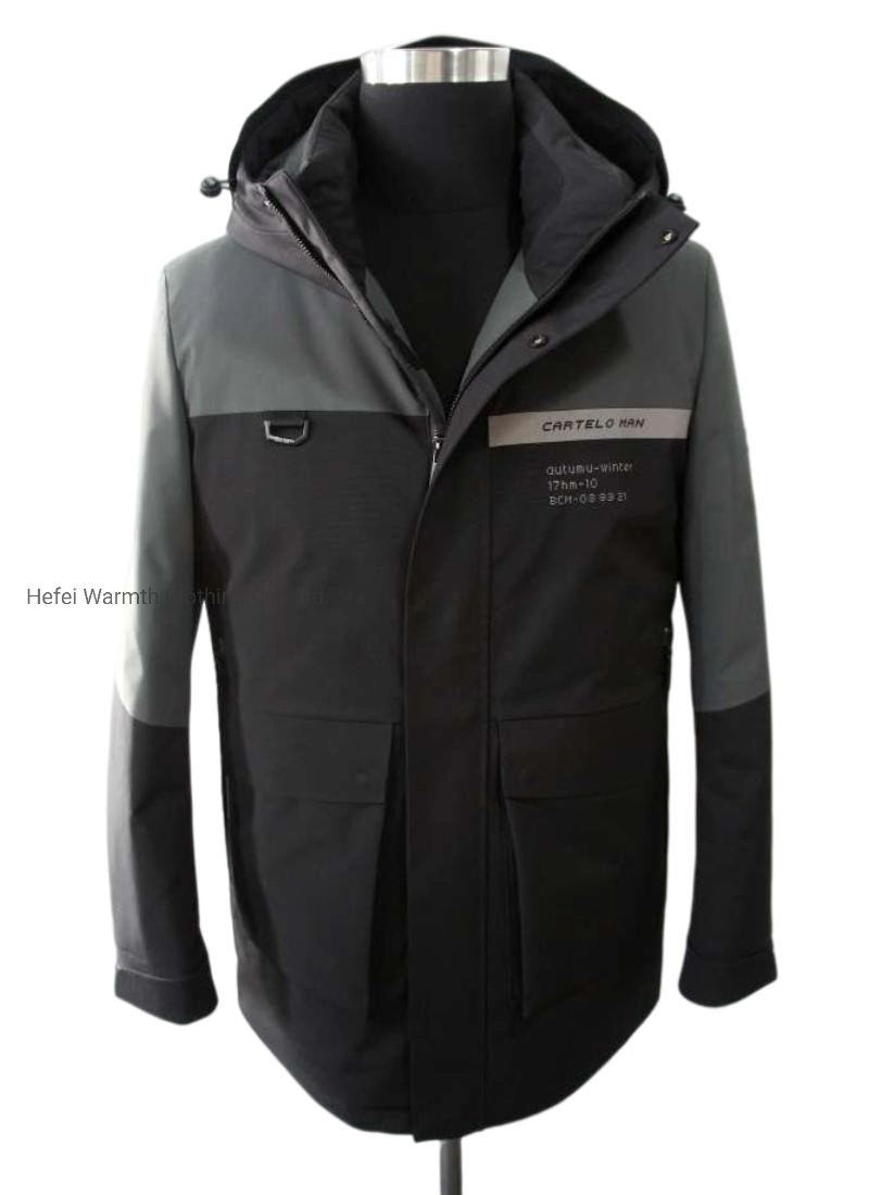 Novo Design Casacos de Inverno para baixo enchimento quebra-vento quente vestuário exterior homens jaqueta para baixo