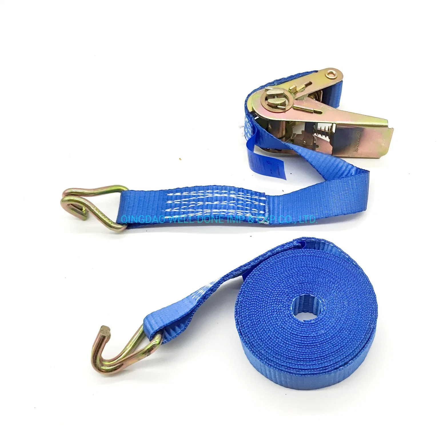 1inch 25mm 0.8t/1t 800kg/1000kg Ratchet Tie Down Lashing Strap with Double J Hook