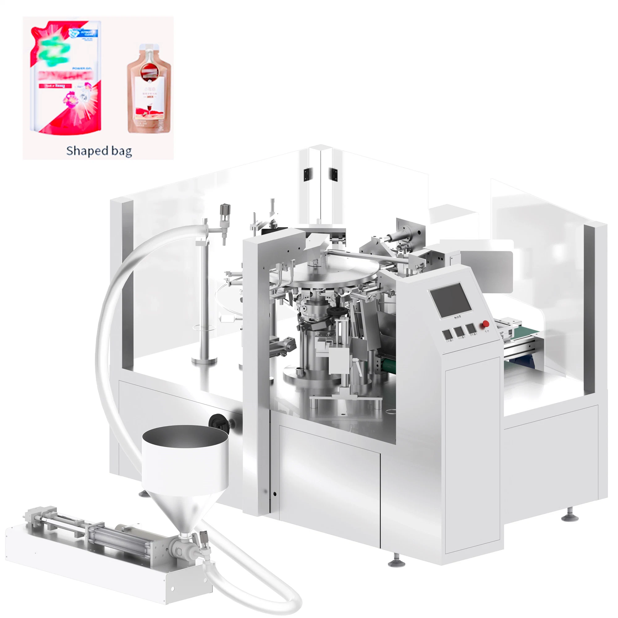 MW8-2030yt Liquid Paste Body Premade Pouch Packing Machine Far Infrared Rays Hot Small Heat Packing Shrinking Machine