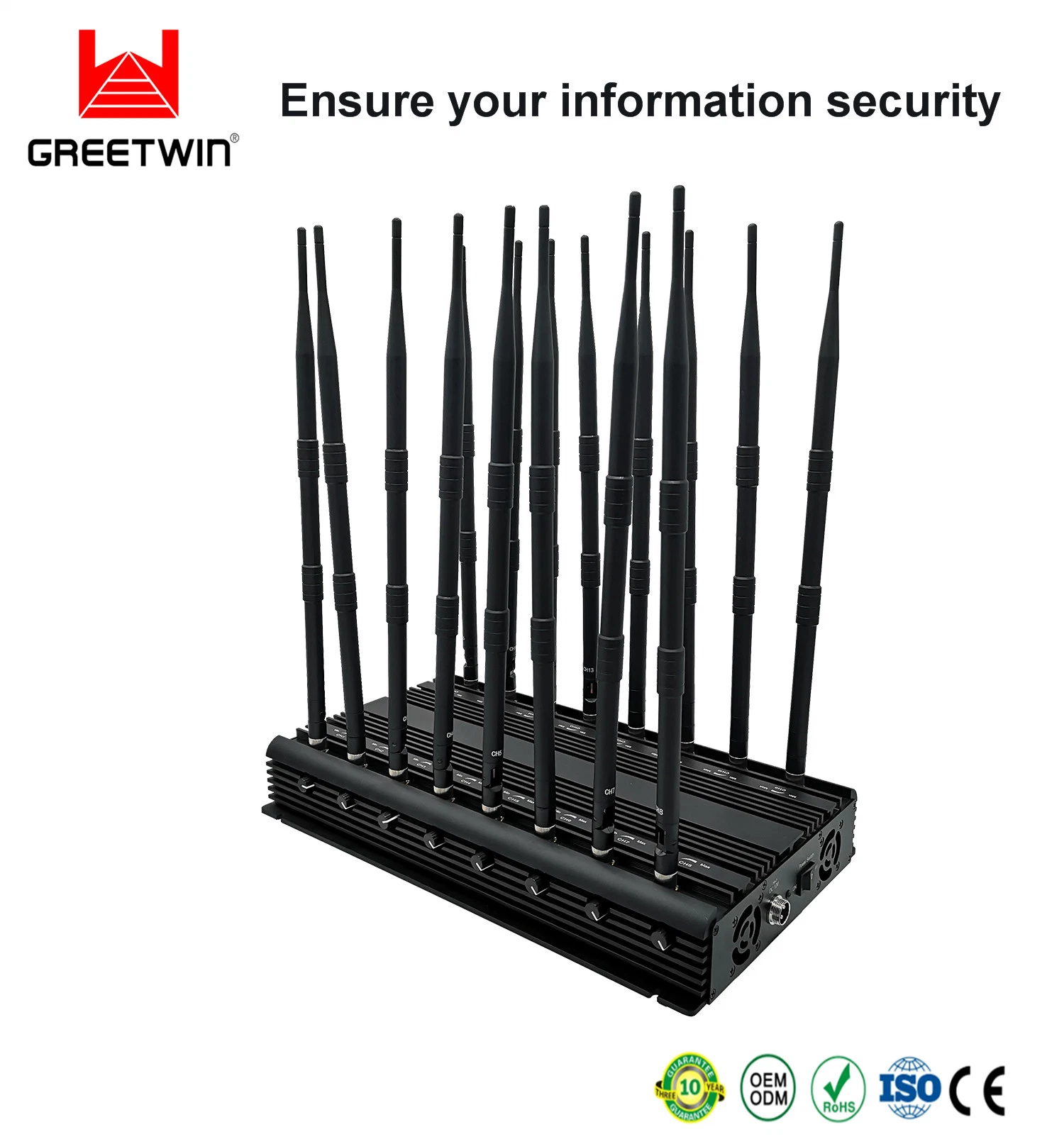 16 Antennen Lobjack GPS WiFi Handy Jammer Blocker 2g 3G 4G 5G Signaljammer