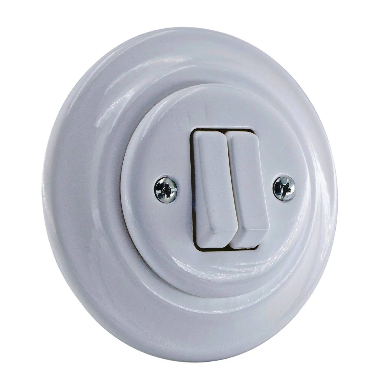 Keruida Flush Mounted Ceramic Button Wall Switch Without Wooden Frame