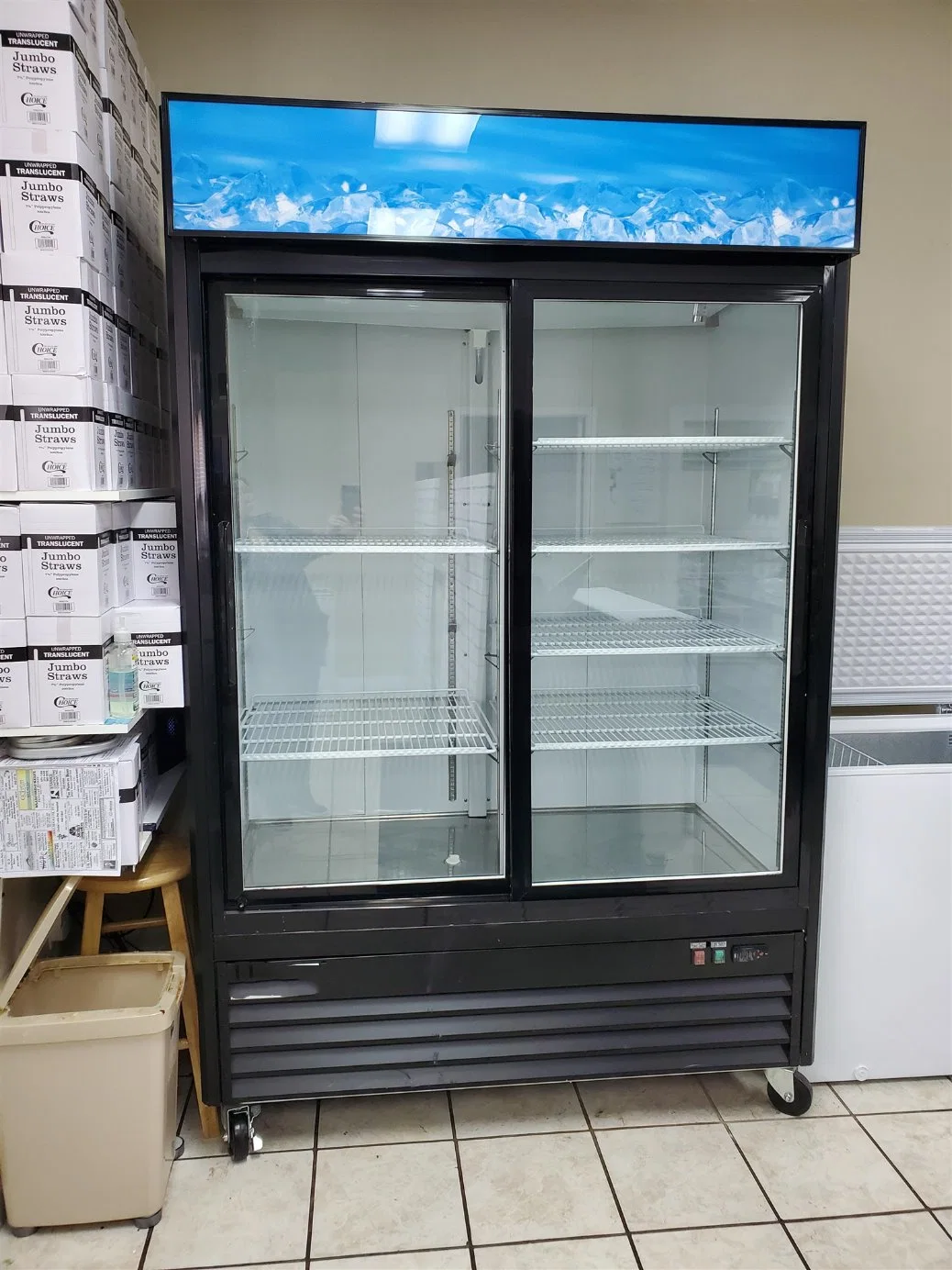 Smeta Cake Gelato Ice Cream Double Glass Display Cabinet Showcase Cooler