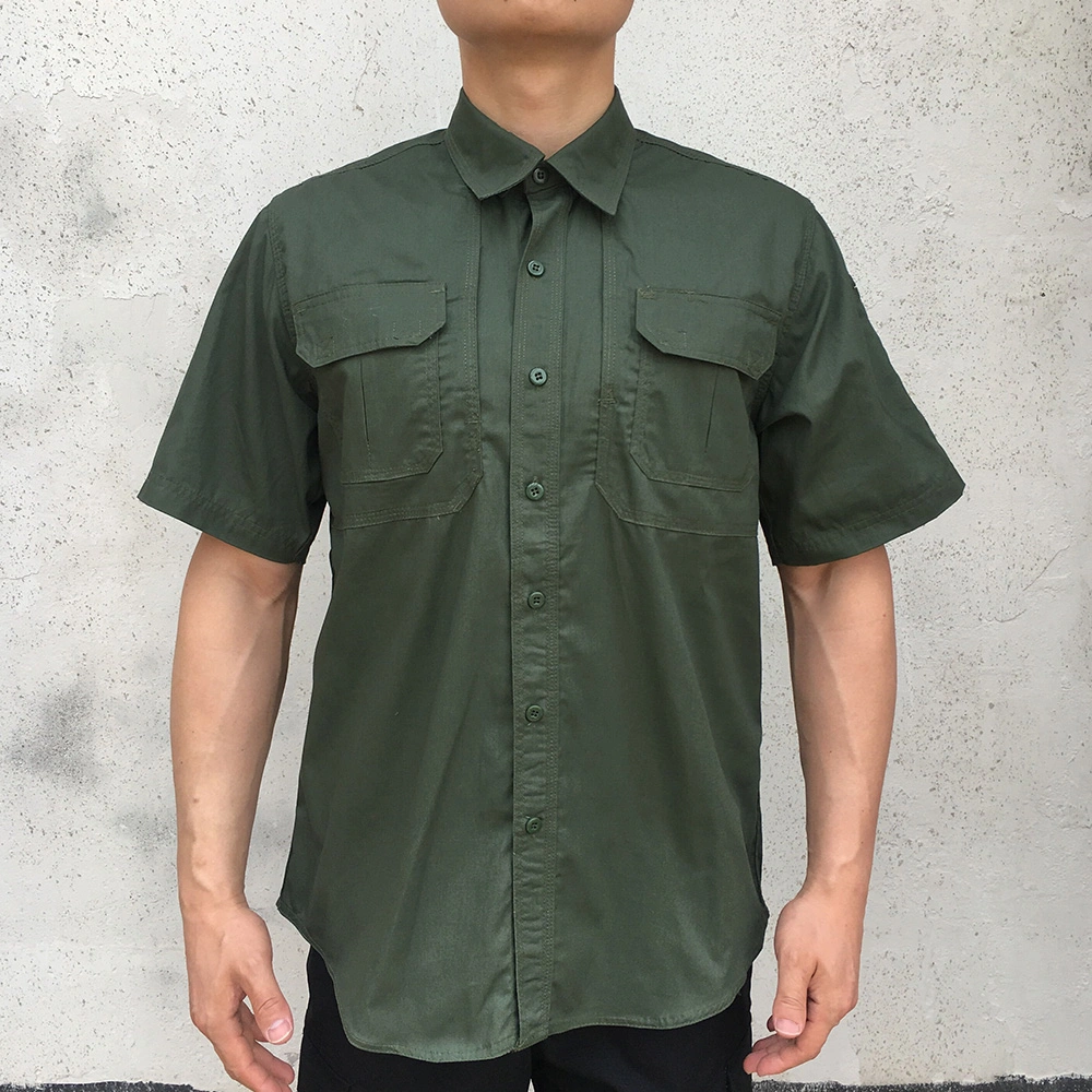 OEM Custom Outdoor Two Pocket Tactical Shirt Short Sleeve