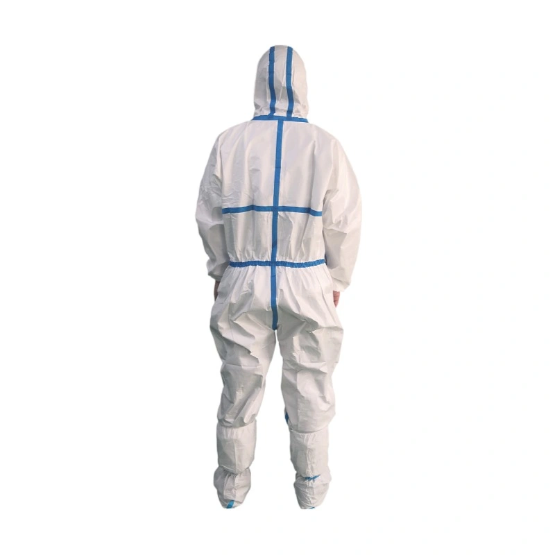 Guardwear OEM Waterproof Disposable Impervious Coverall Non Woven Workwear Overol PPE Set Suit with Taped Seam