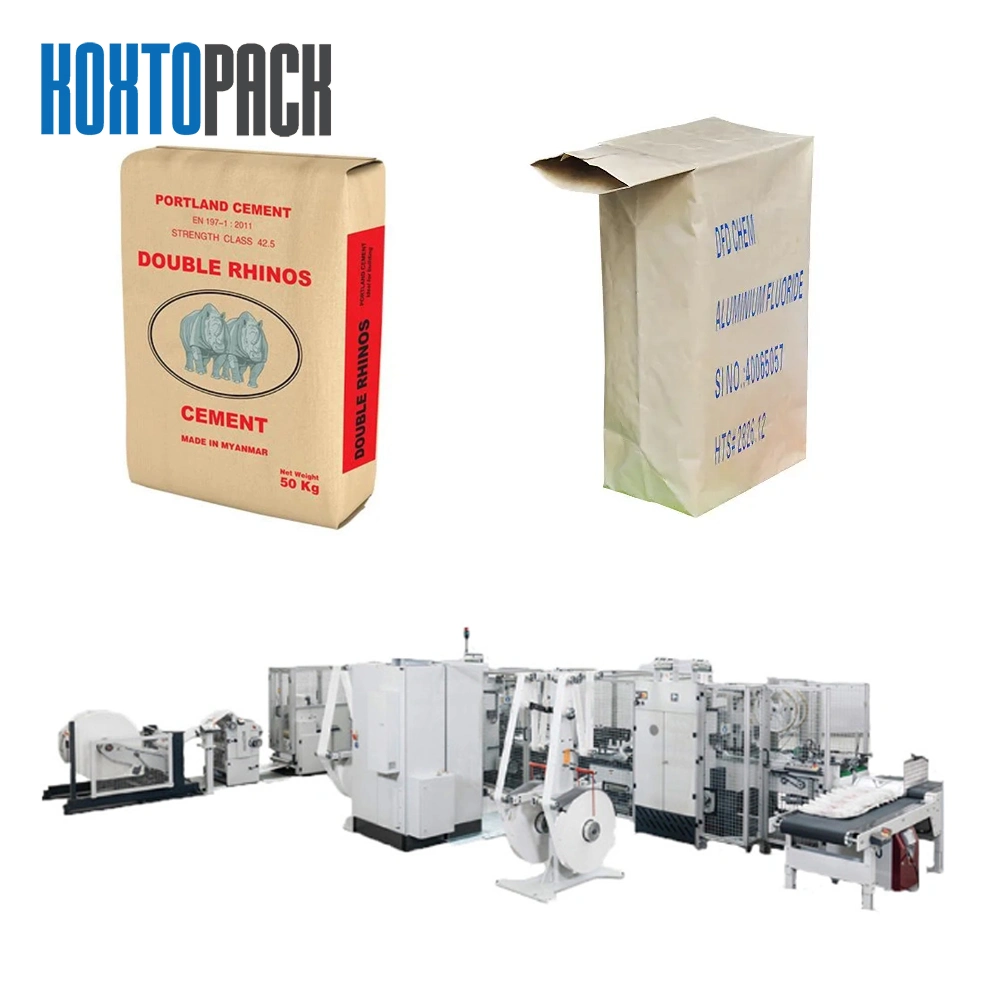 PP BOPP Laminated Microporous Cement Sand Popcorn Bean Valve Agricultral Packaging Bag Making Machine