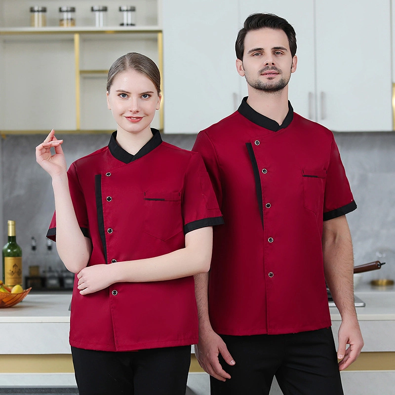 Wholesale/Supplier Color Clash Simple Senior Chef Uniform Paragraph Restaurant Work Clothes