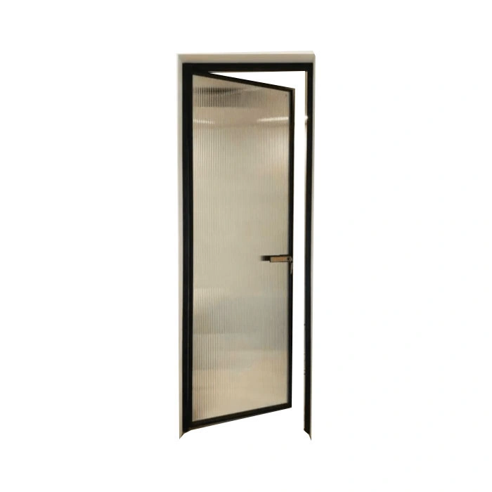 Slim Frame Aluminum Door with Reed Fluted Tempered Glass