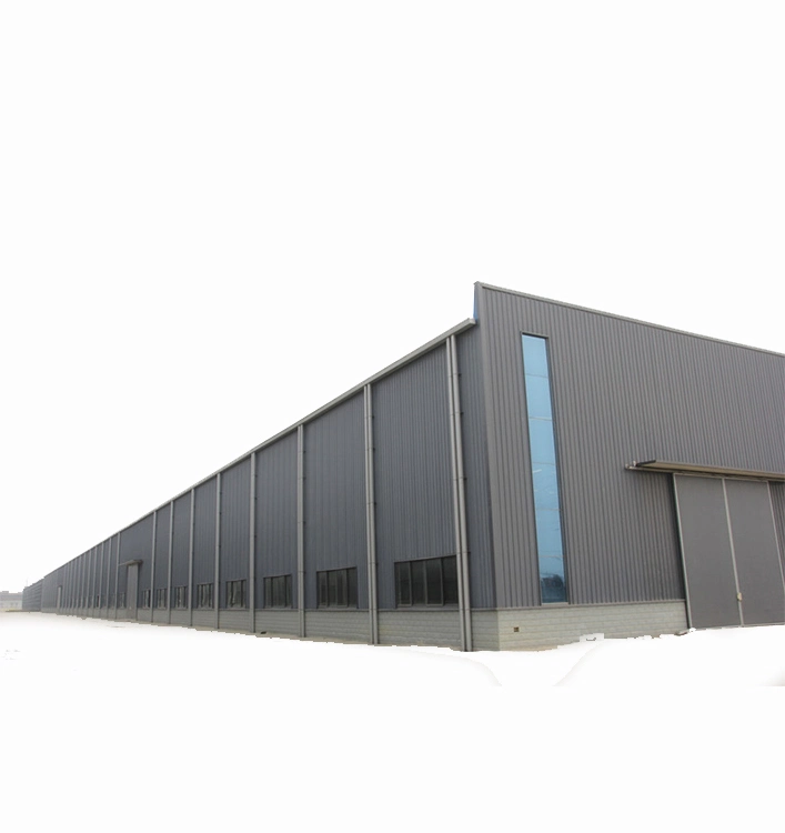 Galvanized and Painted Prefab Steel Construction Building with Insulated Materials for Roof and Wall