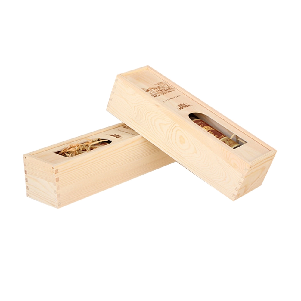 Hot Sell Luxurious Wooden Champagne Wine Box Single Bottled Gift Box