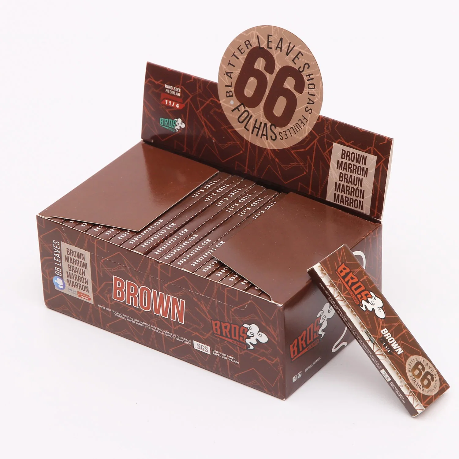 Bros 66 Rolling Paper 40 Booklet Special Paper Factory Price 78*44mm Unbleached Paper Arabic Gum