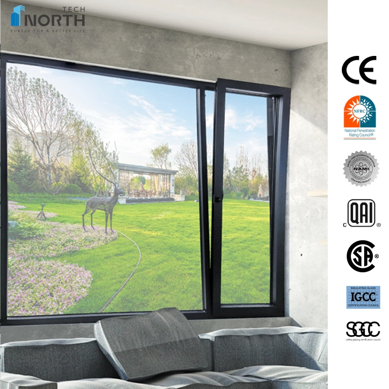 Northtech Casement Откатные нерестовые Наклон и поворот UPVC ПВХ винил Алюминиевые ударопрочный окна и двери с Nfrc Nami CE Qai Сертификация