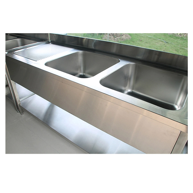 Commercial Restaurant Hotel Stainless Steel Kitchen Sink Wash Basin with Bowl and Working Workbench Suit for Kitchen Equipment