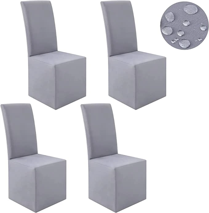 4pcs largo impermeable Silla de Comedor cubiertas con estiramiento suave