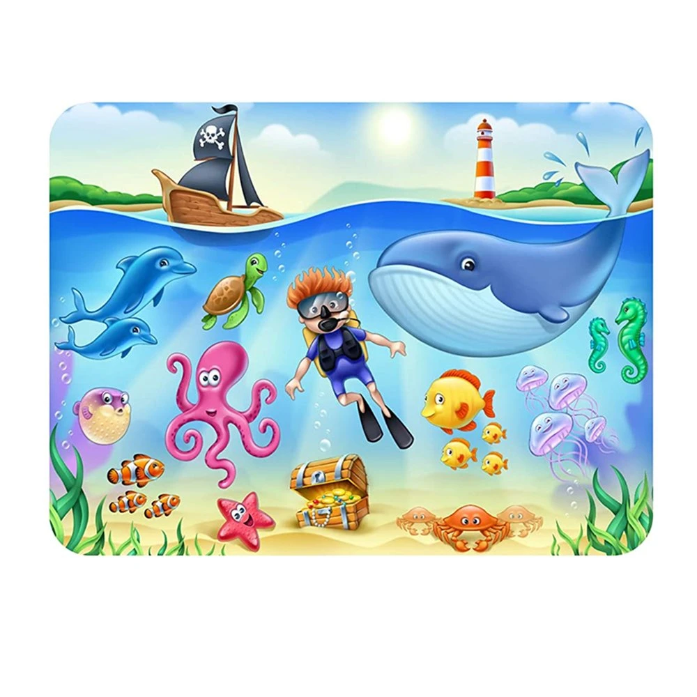 Commerce de gros et de la ferme de la mer de nattes de dessin de silicone bébé jouer Mat Mushie Récapitulatif de fonctionnement qui collent à la table