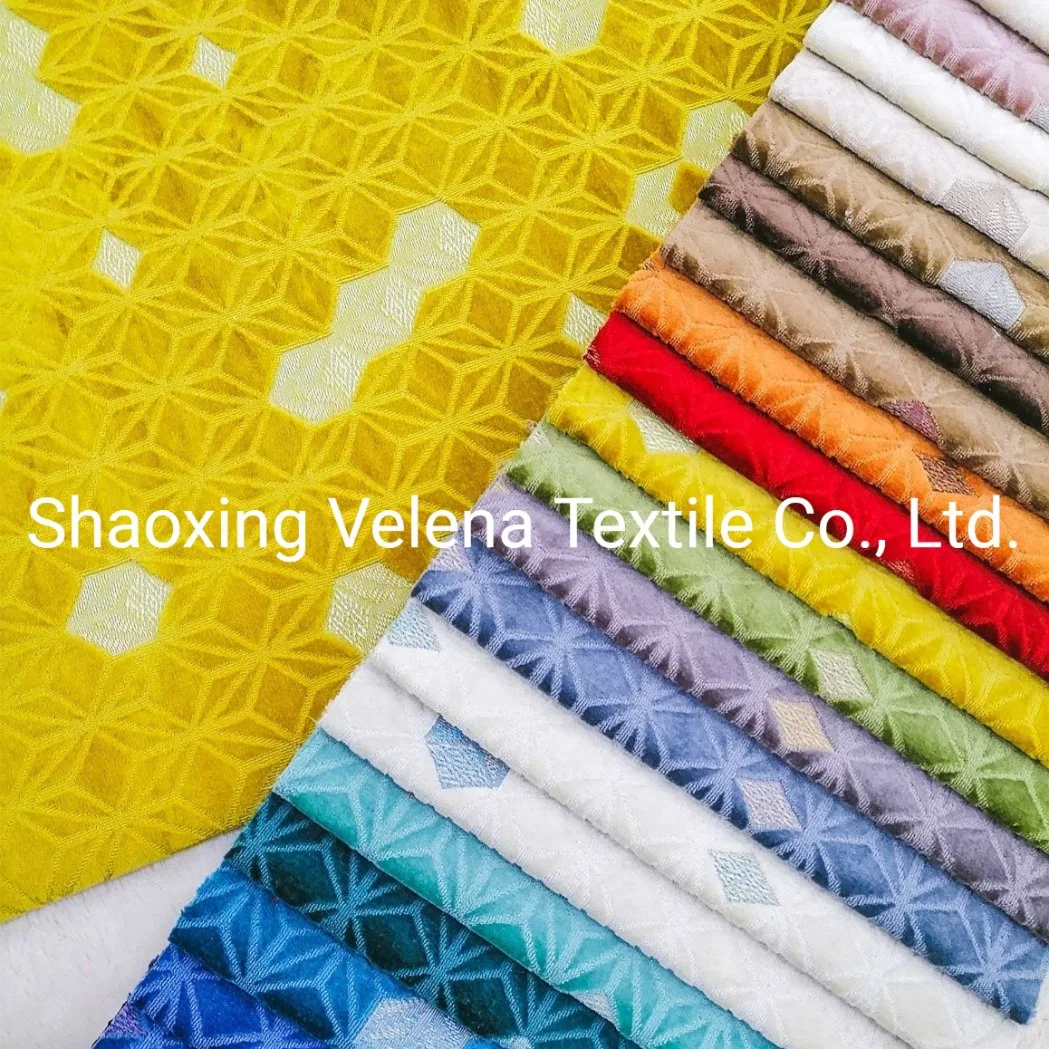 Fashion Design Polyester Velvet Woven Jacquard Furniture Home Textile Fabric