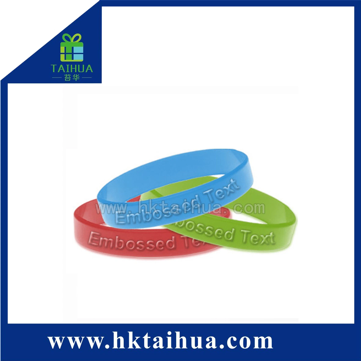 Custom Rubber Wrist Bands Embossed Silicone Bracelet (TH-band014)