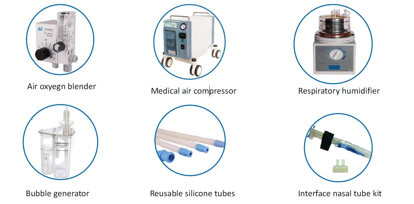 Máquina de ventilação respiratória para bebés, CPAP de bolha respiratória para lactentes (AD-I sem compressor)