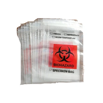 Laboratory Autoclave Different Sizes Ziplock Plastic Biohazard Specimen Transport Bag