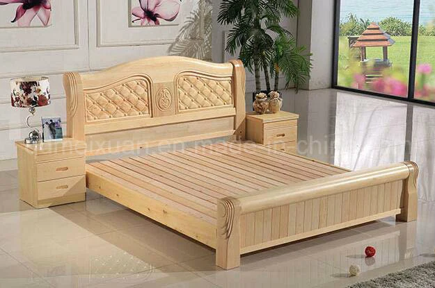 Solid Wooden Bed Modern Double Beds (M-X2234)