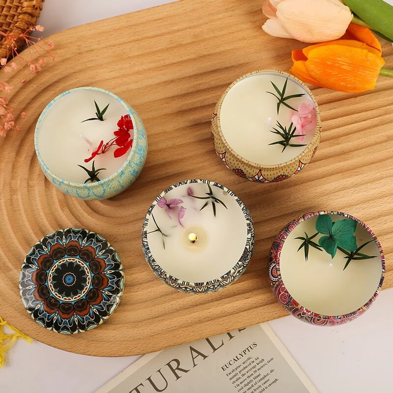 Decorative Scented Candles Tinplate Soybean Wax Candles for Gift Sets