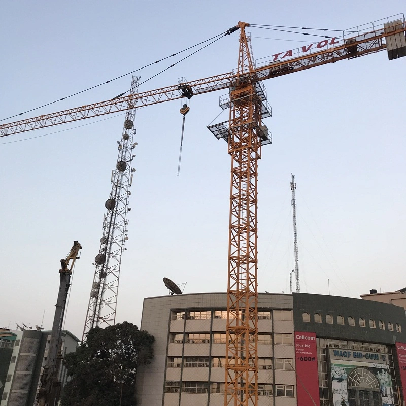 Grue de chantier à tête de marteau auto-érigée de 10 tonnes.