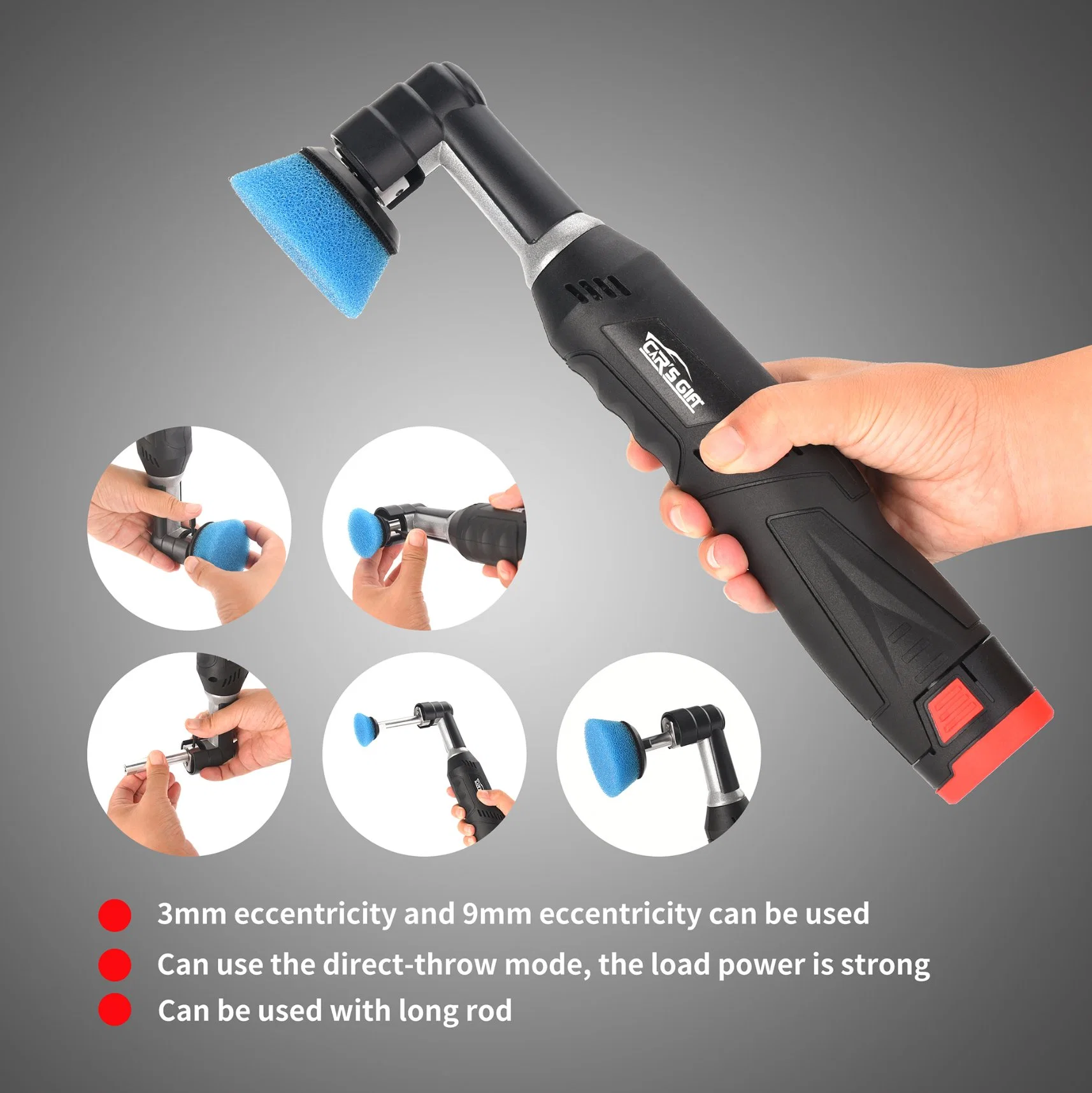 Car's Gift Nano Detailing Polisher Mini Da/RO Cordless Polishing Waxing Power Tools