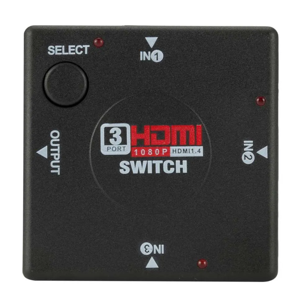 HDMI Switch One Output Three Input HDMI Video Audio Switcher Hub Box