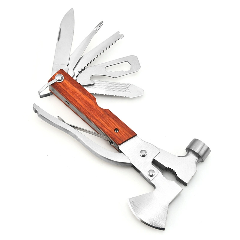 Neues Design Camping Outdoor Verpackung Wandern Multi-Funktion Kombinationswerkzeug Zange Schraubendreher Messer Hammer