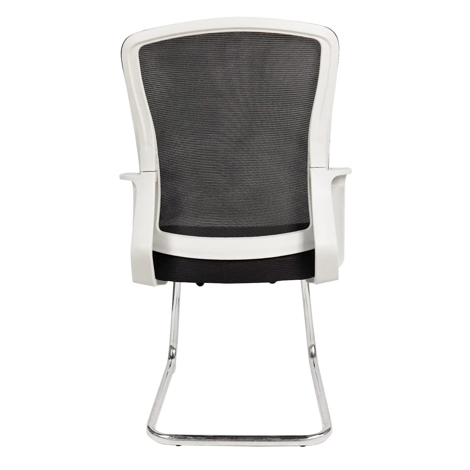 New Design Beautiful Color Mesh Visitor Chair Black Painted Bow Shape Steel Tube Base Fixed Office Furniture