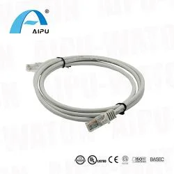 24awg calibre de cable Cat 5e cable de conexión UTP Grey Sheath RJ45 de 1m de longitud