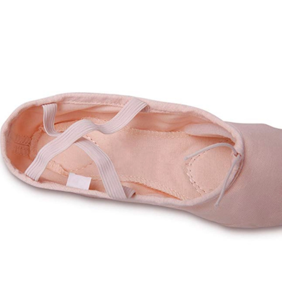 Fleshpink Stretch Fabric Split Sole Ballerina Slippers Gymnastic Dancing Shoes