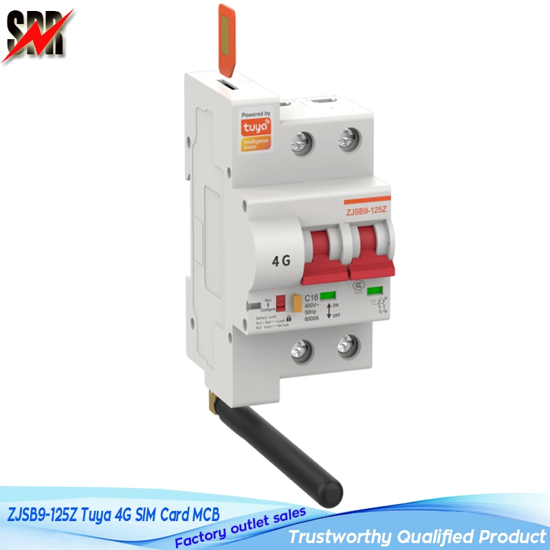 Zjsb9-125z Series Tuya/WiFi/ZigBee 4G SIM Card Smart Mini Breakers، Tuya/WiFi/Zig4G Bee Smart MCB، Tuya 4G Cat1 IoT Intelligent Circuقاطع الدائرة