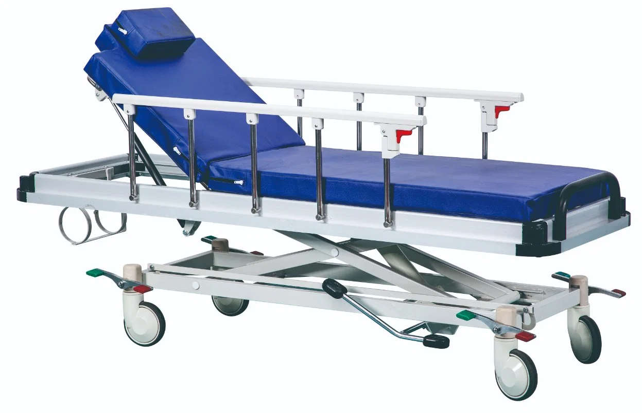 Hydraulic Stretcher Cart Blue Hospital Medical Furniture Hydraulic Cart