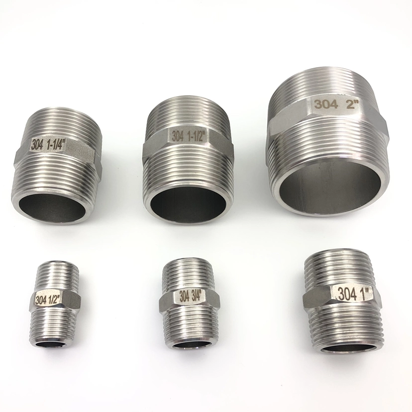 Forging Pipe Fitting Stainless Steel Ss 304 316L Female Thread BPS NPT Hexagon Nipple