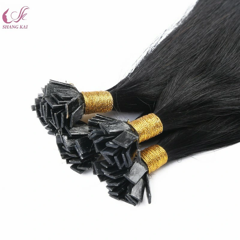 2020 Hot Sale Human Virgin Brazilian Keratin Flat Tip Hair Extensions