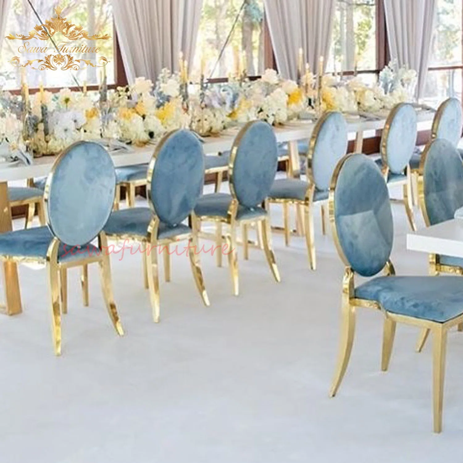 Banquet Used Hotel Furniture Stainless Steel Chair for Wedding Event Rental