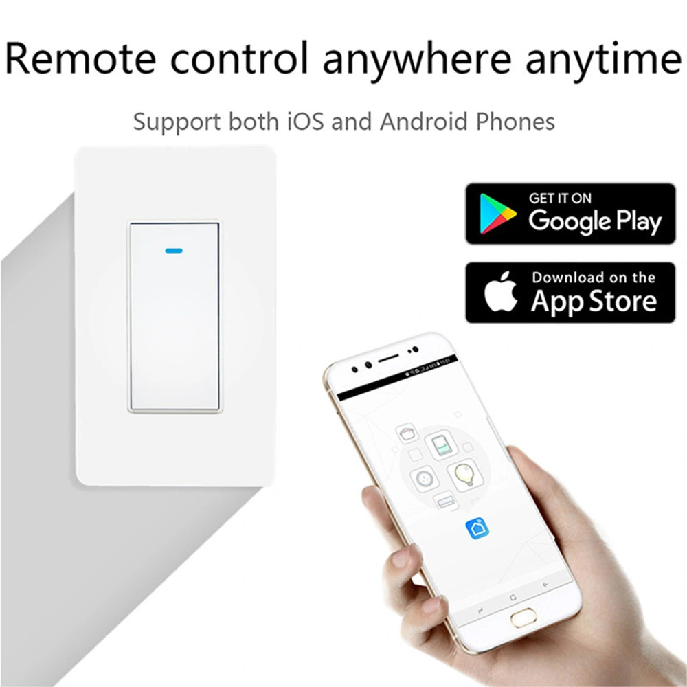 Us Voice Control 1 Gang Smart WiFi Puch Button Switch