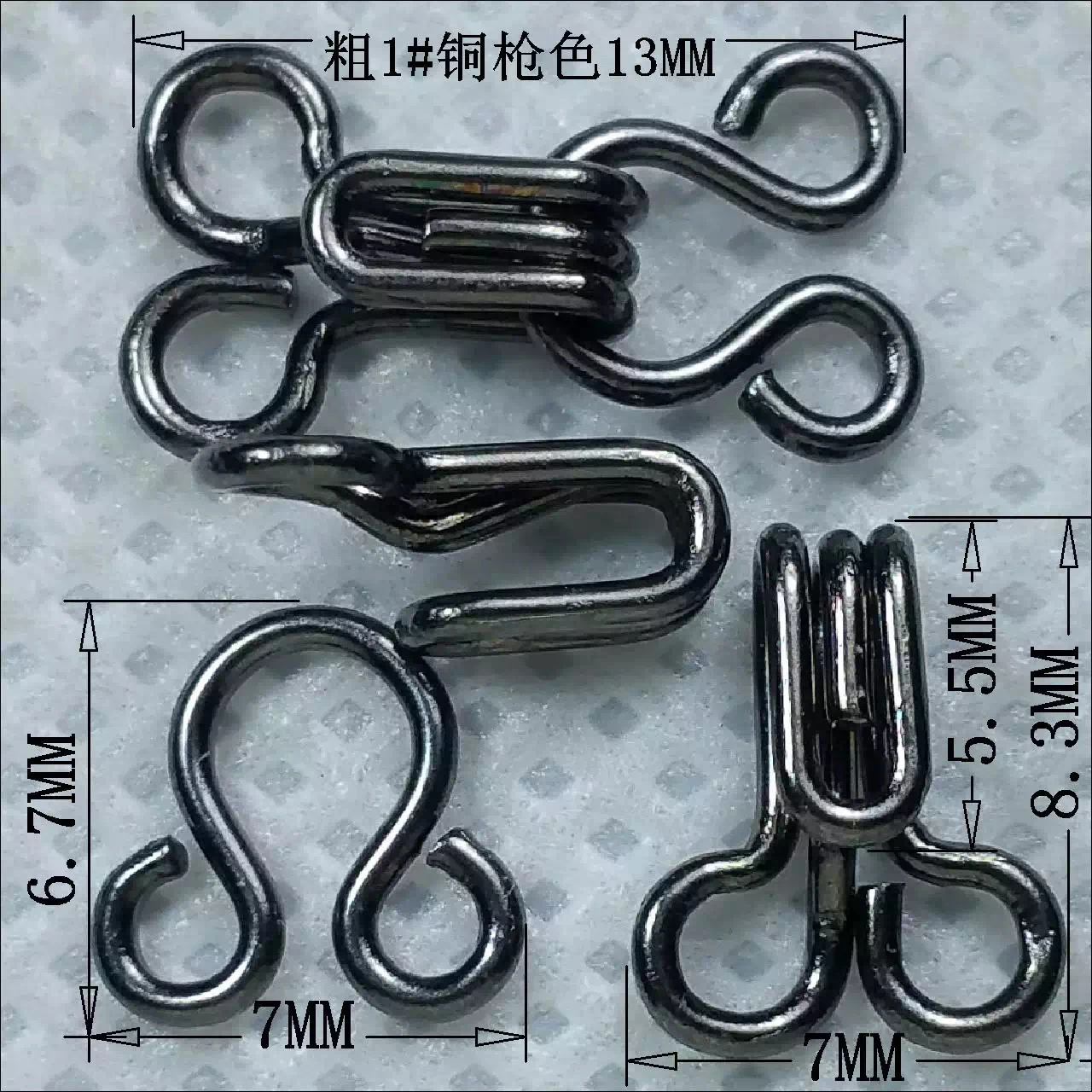 Custom Made Two Part Combined Zinc Alloy Hook and Eye Closure Silver Collar Hooks Eye Wholesale