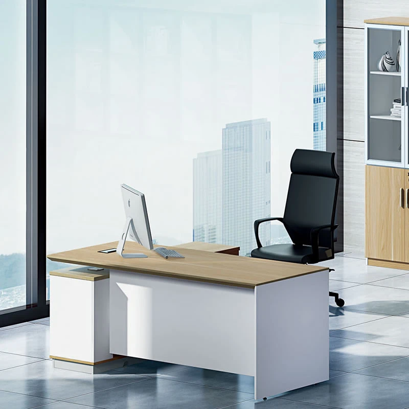 Modular Wooden 2 Person Office Workstation with High Cabinet (H20-0256)