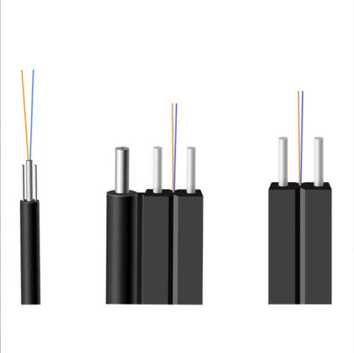 FTTH Indoor/Outdoor G657A Gjxh Gjyxch Single Mode Single Core Drop Cable Flat Type 2 Core Fiber Optic/Optical Drop Cable