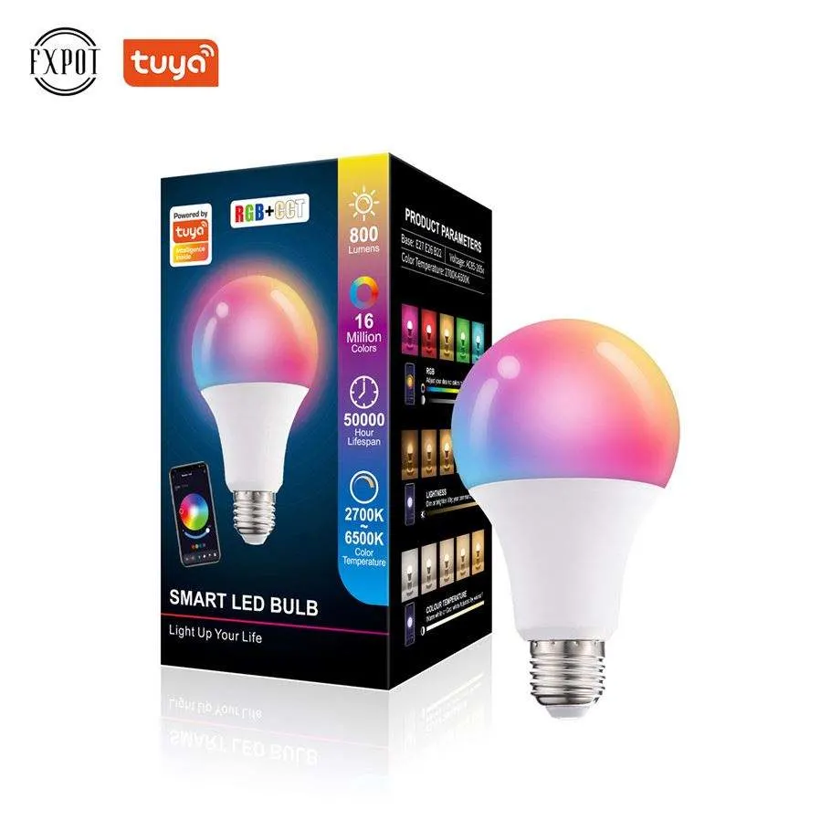 Color Changing Bluetooth Light Bulb 10W RGB Multicolor E27 LED Smart Bulb