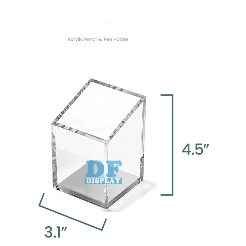 Productos baratos Mayoristas Cajas Acrílicas transparentes bolígrafo y lápiz Acrílico Soporte - moderno diseño Trapezoide - hermoso organizador de escritorio para Casa u Oficina