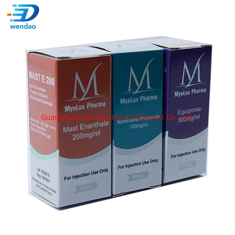 Kundenspezifischer Druck heiße Stempelfolie geprägte Pharma Medical 10ml Fläschchen Etiketten und Box