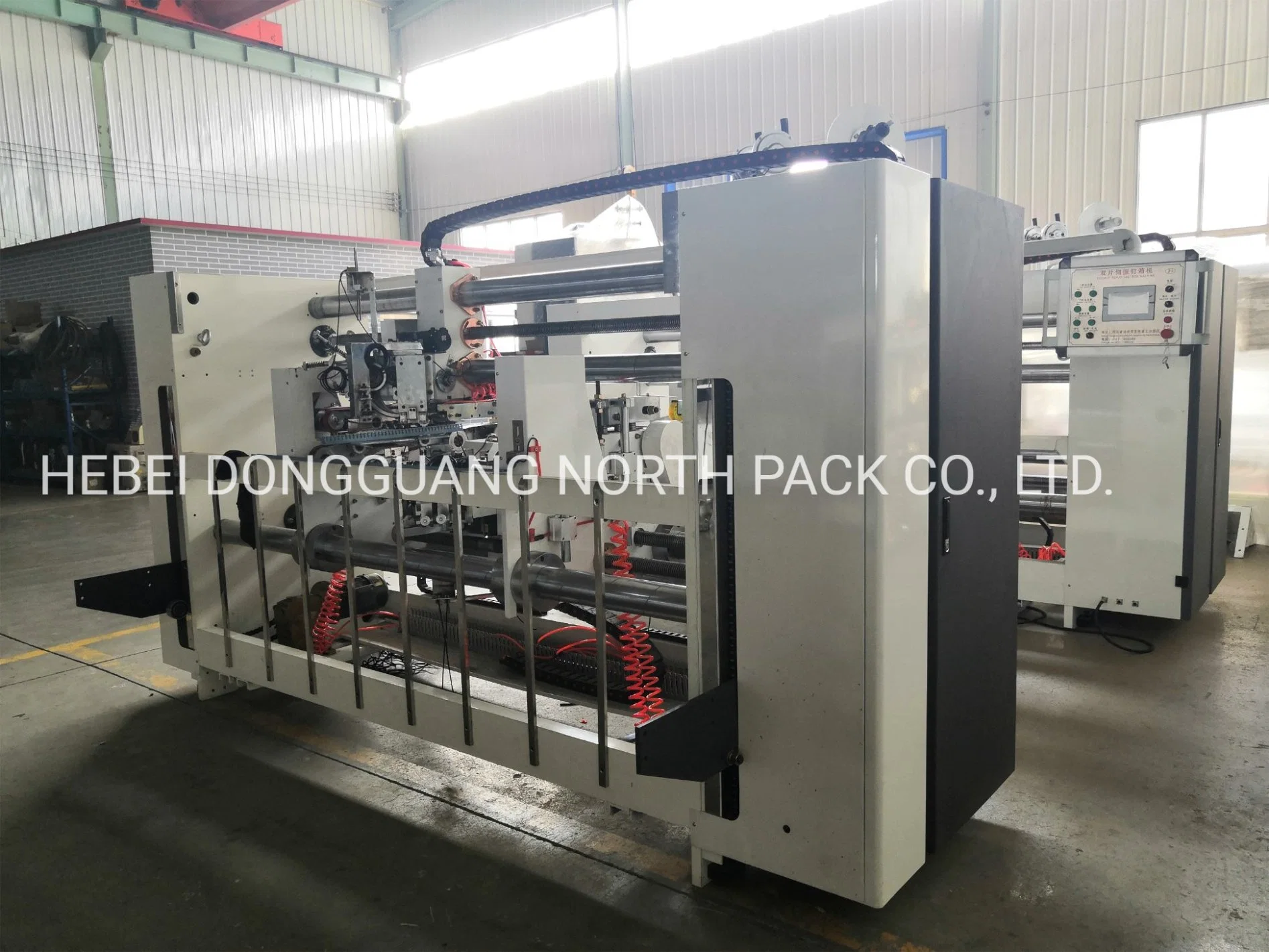 Semi-auto Double Piece Carton Boxing Making Stitching Carton Packaging Machine