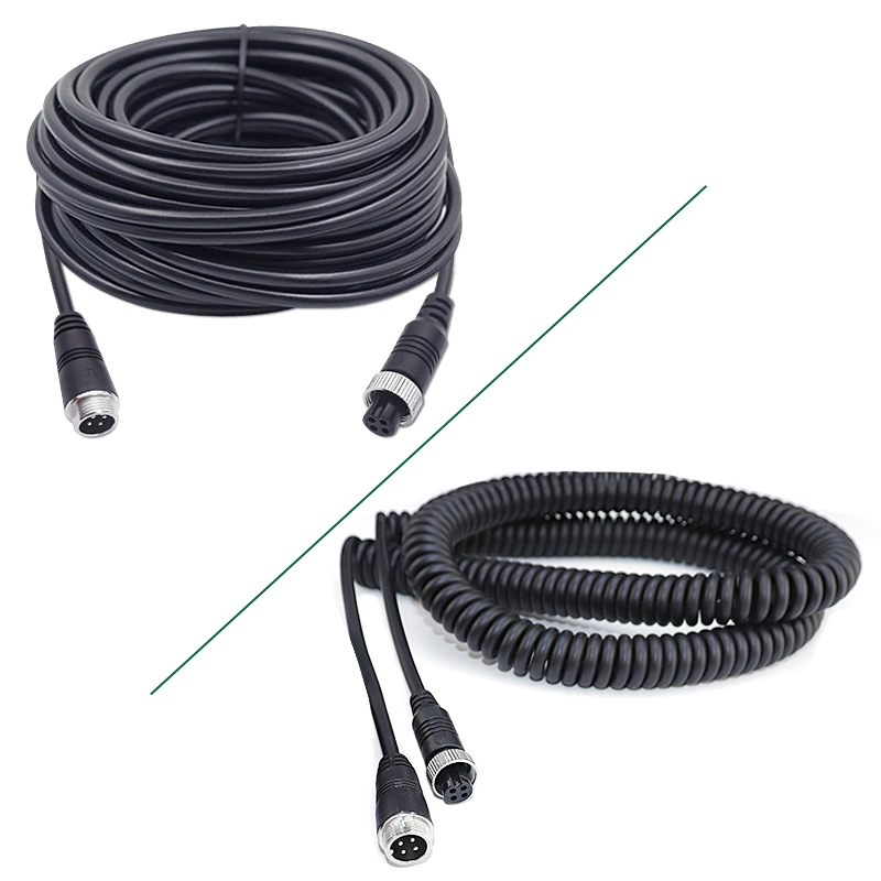 1m 5m 10m 15m 20m 25m/M12 4pin tapón de aviación impermeable Cable de extensión de audio y vídeo de cámara de hombre a mujer Supervisión