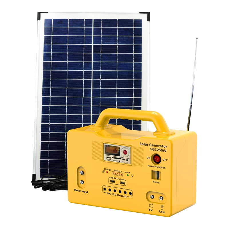 Portable Solar Home Energy Power System Big Solar Panel LED Light Product Radio MP3 and Table/Standing Fan TV Solar Light